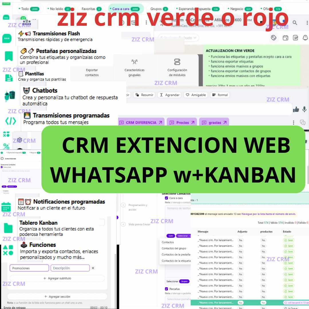 1 MES CRM Whatsapp WEB EXTENCION (4 pc-computadora-laptop) solo con un numero funciona